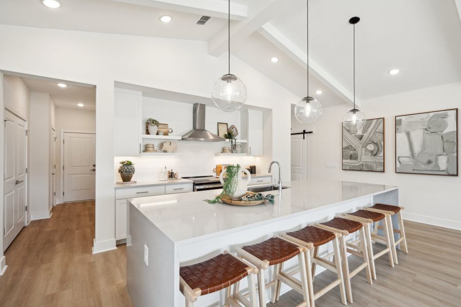 Kitchen with spacious central island