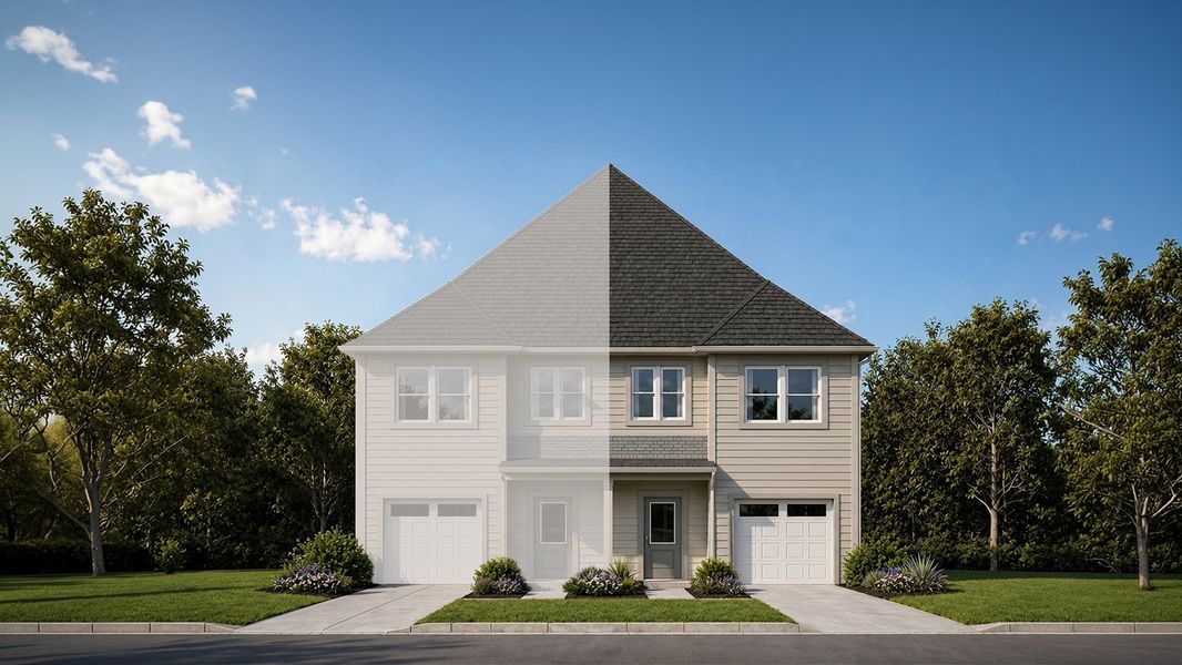 Representative exterior photo of a completed home built from the Oak by National HomeCorp in Charlotte New Homes, Charlotte, NC (Image 2). Representative exterior photo of a completed home built from the Oak by National HomeCorp in Charlotte New Homes, Charlotte, NC (Image 2).