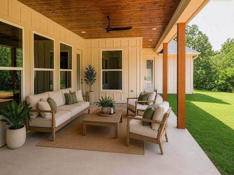 Exterior details and patio area of a home in , Tyler (Image 3). Exterior details and patio area of a home in , Tyler (Image 3).