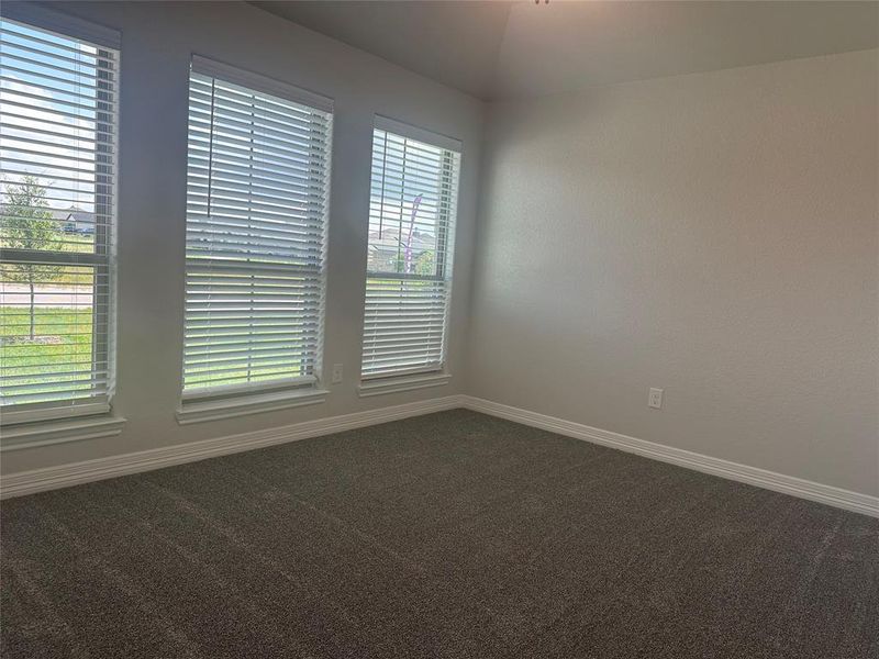 Empty room with carpet floors and healthy amount of natural light