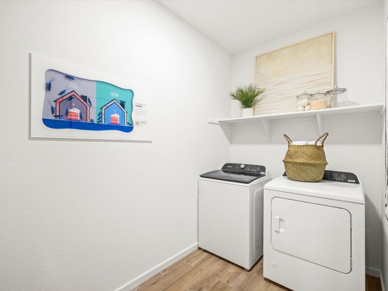 Laundry in the Arlo floorplan modeled at Teravalis