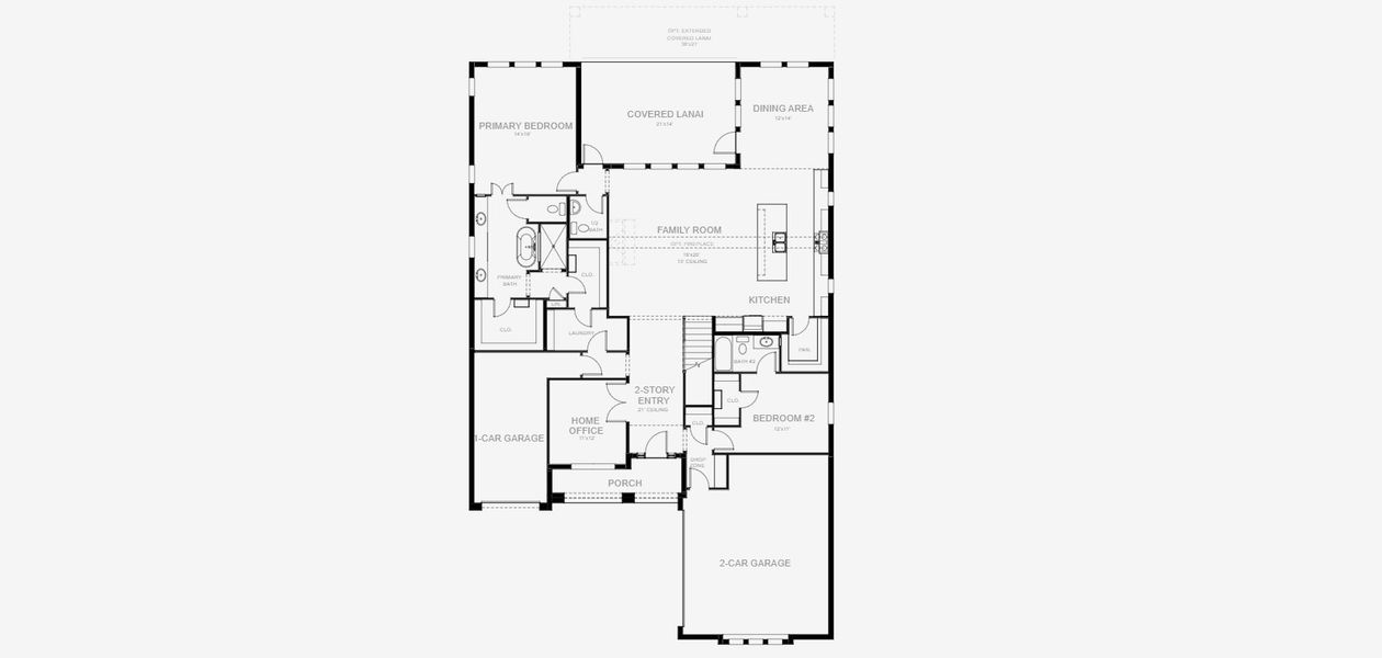 2D floor plan layout for the 3301F by Perry Homes in Sanctuary at Seaire, Parrish, FL (Image 3).