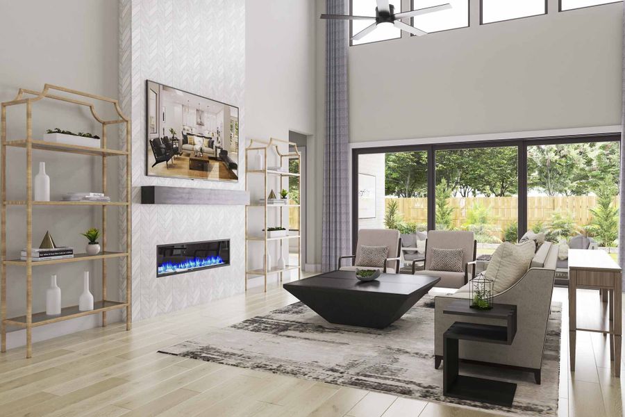 Furnished interior view inside a new home in Dunham Pointe 80′, Cypress (Image 10). Furnished interior view inside a new home in Dunham Pointe 80′, Cypress (Image 10).