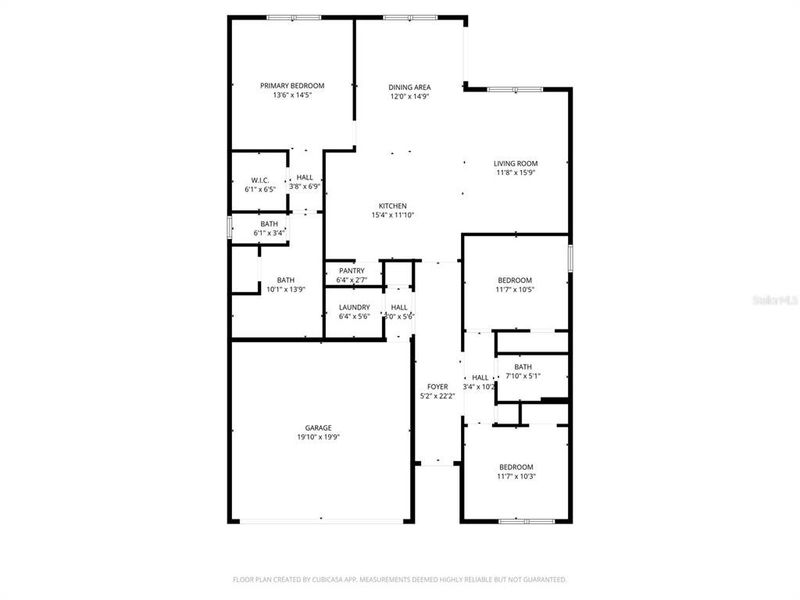 2D floor plan layout of this home in Mandarin Grove, Palmetto, FL (Image 4).