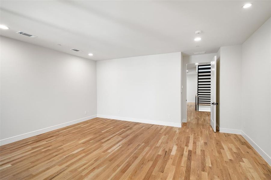 Unfurnished room featuring light hardwood / wood-style flooring