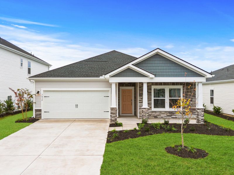 Front exterior of a new home in Cypress Ridge - The Coastline Series, Longs, SC, highlighting curb appeal (Image 2).