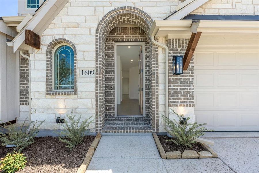 Front exterior of a new home in Willow Wood Classic 50, McKinney, TX, highlighting curb appeal (Image 1). Front exterior of a new home in Willow Wood Classic 50, McKinney, TX, highlighting curb appeal (Image 1).