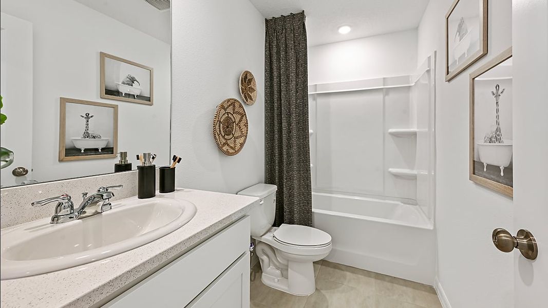 Furnished interior in a model home at Waterstone Townhomes in Groveland (Image 14).