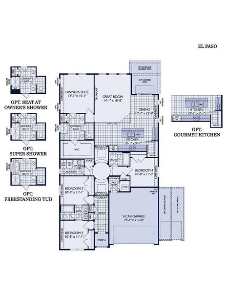 2D floor plan layout of this home in Creekside, Royse City, TX (Image 2). 2D floor plan layout of this home in Creekside, Royse City, TX (Image 2).