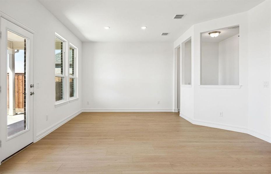 Nook dining area off of kitchen Nook dining area off of kitchen