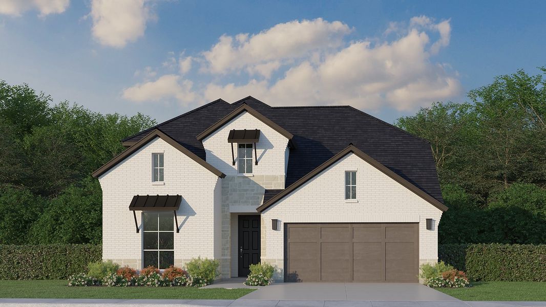 Plan 1525 Elevation D with Stone