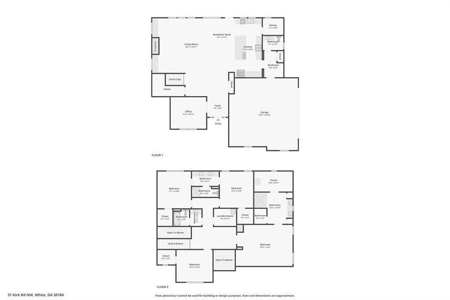 2D floor plan layout of this home in , White, GA (Image 4).