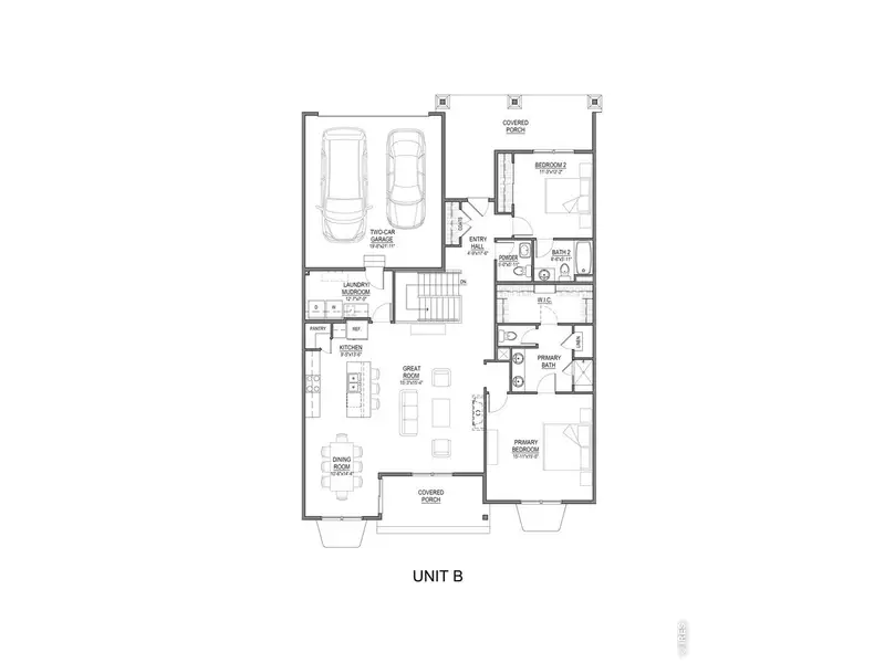 2D floor plan layout of this home in Country Farms Village - The Cottages, Windsor, CO (Image 1). 2D floor plan layout of this home in Country Farms Village - The Cottages, Windsor, CO (Image 1).