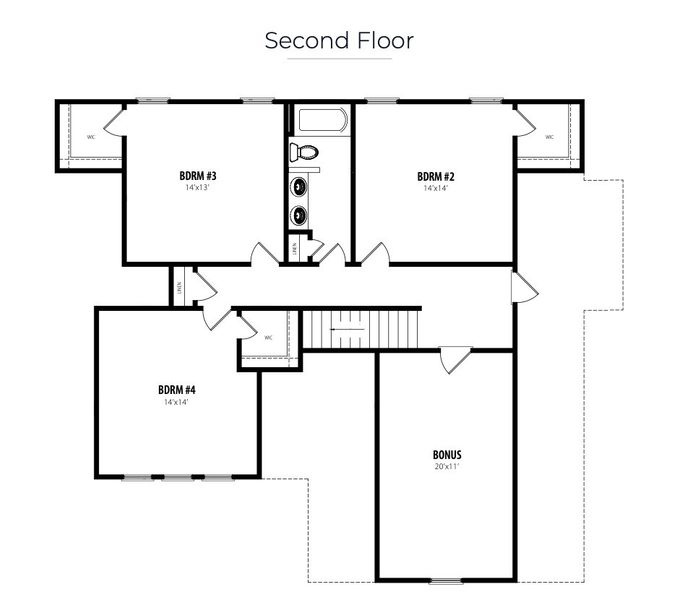 2D floor plan layout for the Kenly by RiverWILD Homes in Alton Fields, Coats, NC (Image 3). 2D floor plan layout for the Kenly by RiverWILD Homes in Alton Fields, Coats, NC (Image 3).