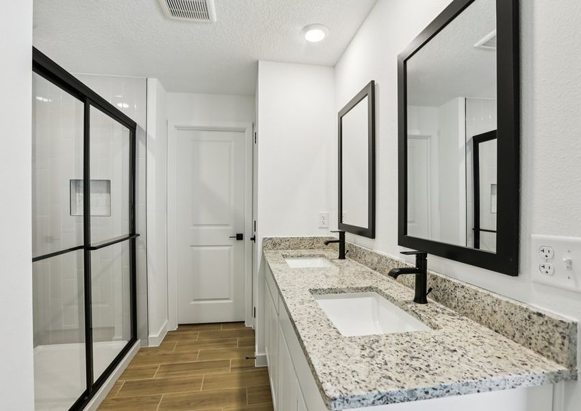 Get ready for your day in the master bathroom