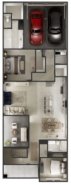 2D floor plan layout for the Victoria by Tri Pointe Homes in Painted Tree, McKinney, TX (Image 5).