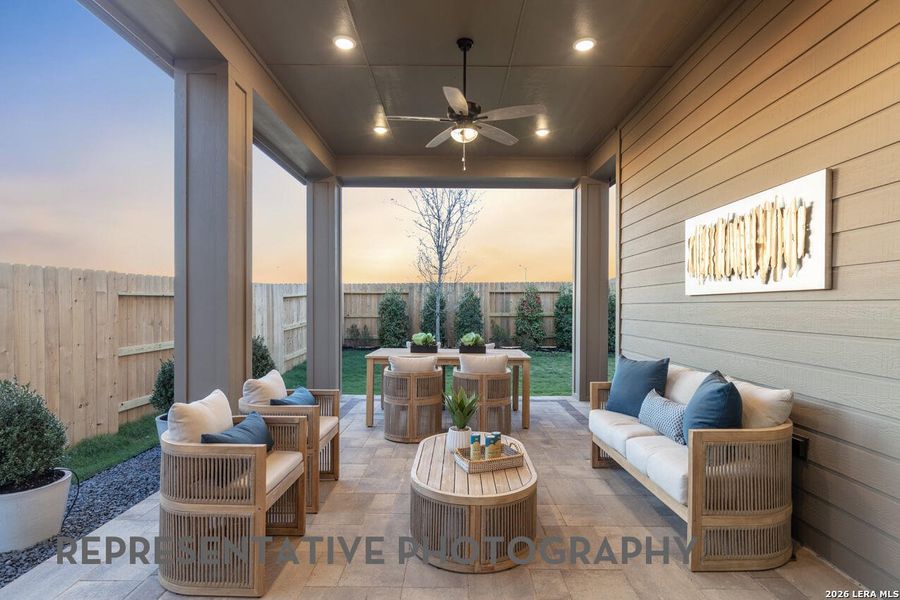 Exterior details and patio area of a home in Mayfair, New Braunfels (Image 2).