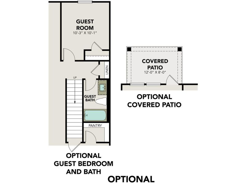 2D floor plan layout for the The Gillian C by Davidson Homes LLC in Meadows at Oak Creek, San Antonio, TX (Image 5).
