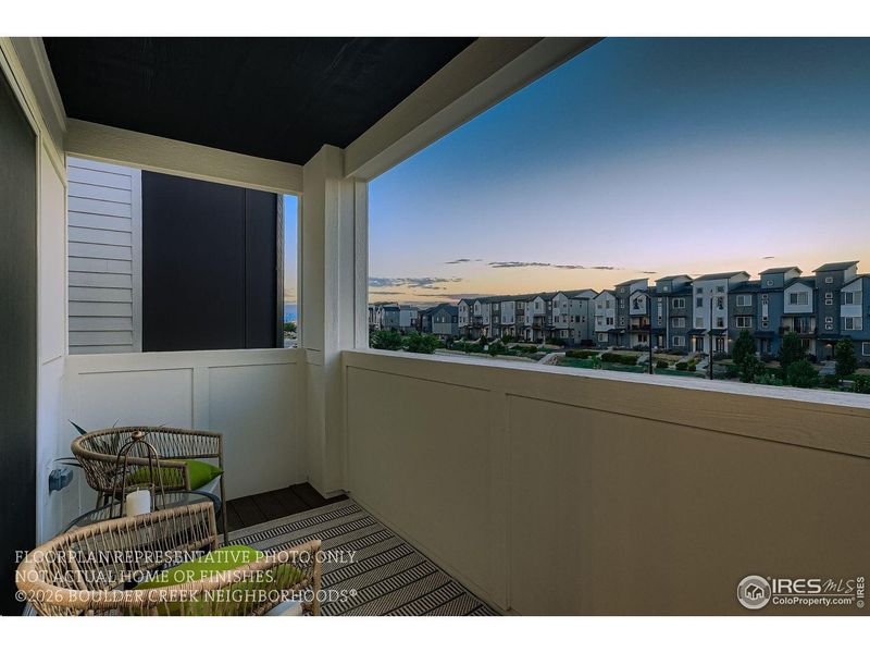 Exterior details and patio area of a home in Baseline, Broomfield (Image 23).