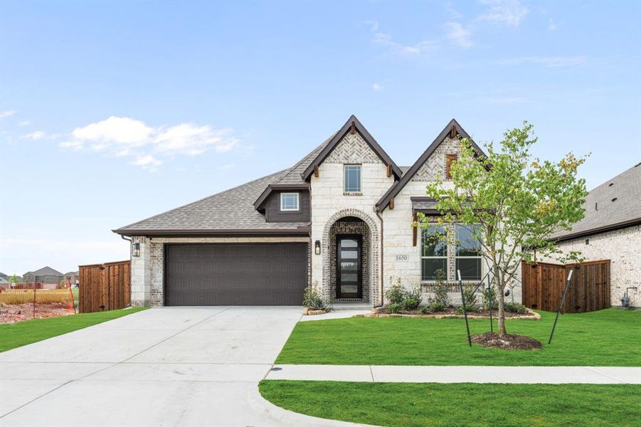 Front exterior of a new home in Addison Hills, Cedar Hill, TX, highlighting curb appeal (Image 25).