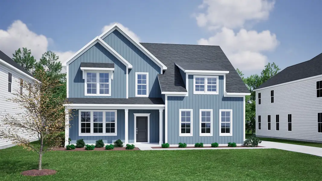 Representative exterior photo of a completed home built from the Savannah - Vanguard Collection by Mungo Homes in Scotts Hill Village, Wilmington, NC (Image 23).