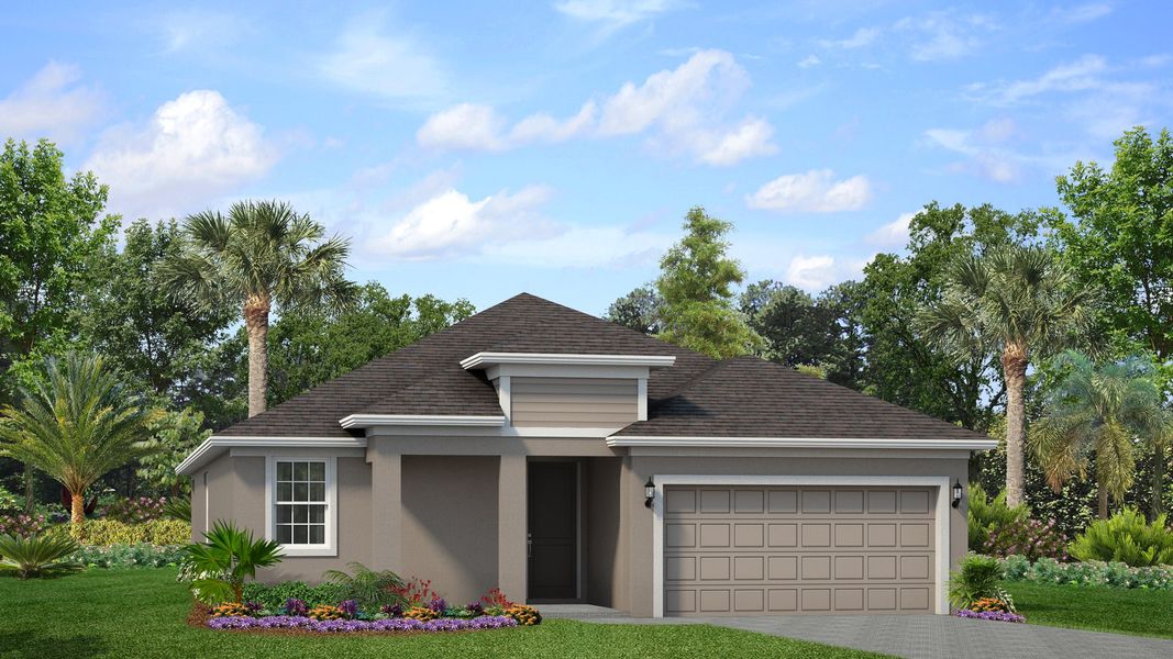 Representative exterior photo of a completed home built from the Margate II by Park Square Residential in Brighton, Venice, FL (Image 16).