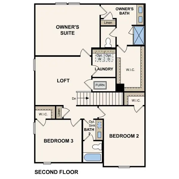2D floor plan layout of this home in Evelyn, Austin, TX (Image 4).