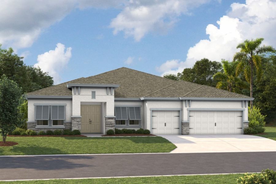 Representative exterior photo of a completed home built from the Cedar Key I by Homes by WestBay in Barrington Preserve, Brandon, FL (Image 1). Representative exterior photo of a completed home built from the Cedar Key I by Homes by WestBay in Barrington Preserve, Brandon, FL (Image 1).