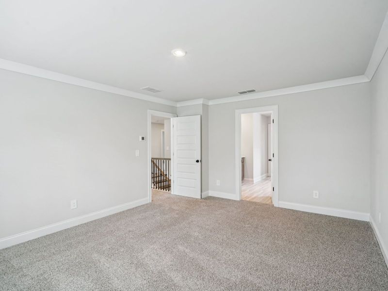 The Dakota Basement floorplan with the Calm Latte interior package.