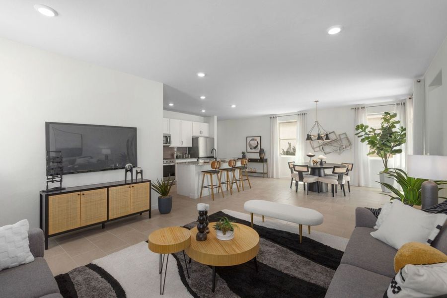Representative furnished interior of a home built from the Plan 1745 Modeled by KB Home in Saguaro Haven, Tucson (Image 4).