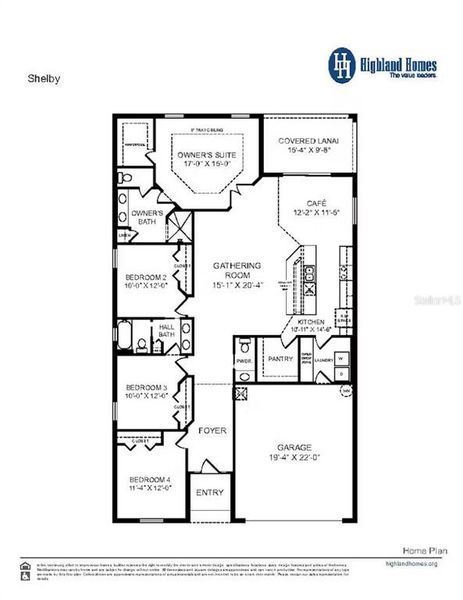 2D floor plan layout of this home in Aviary at Rutland Ranch, Parrish, FL (Image 3).