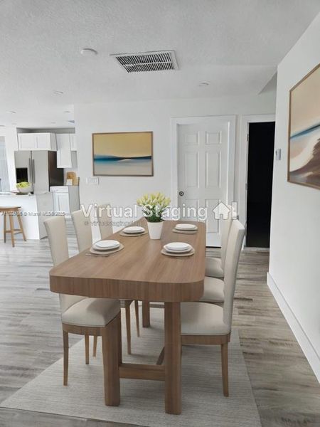 Dining area-virtually staged