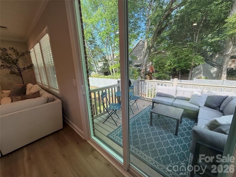 Exterior details and patio area of a home in The Townes at Wade Ardrey, Charlotte (Image 4).