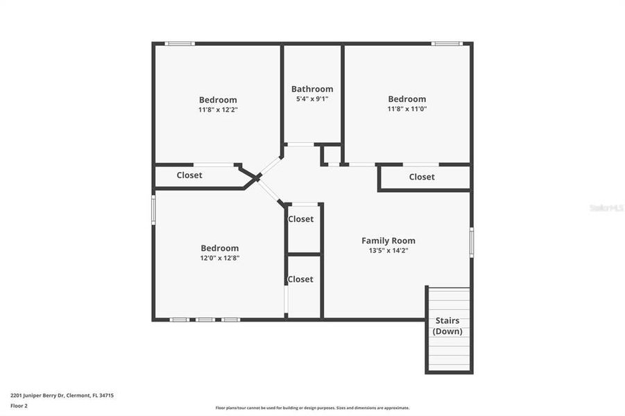 2D floor plan layout of this home in Hills of Minneola, Minneola, FL (Image 2).