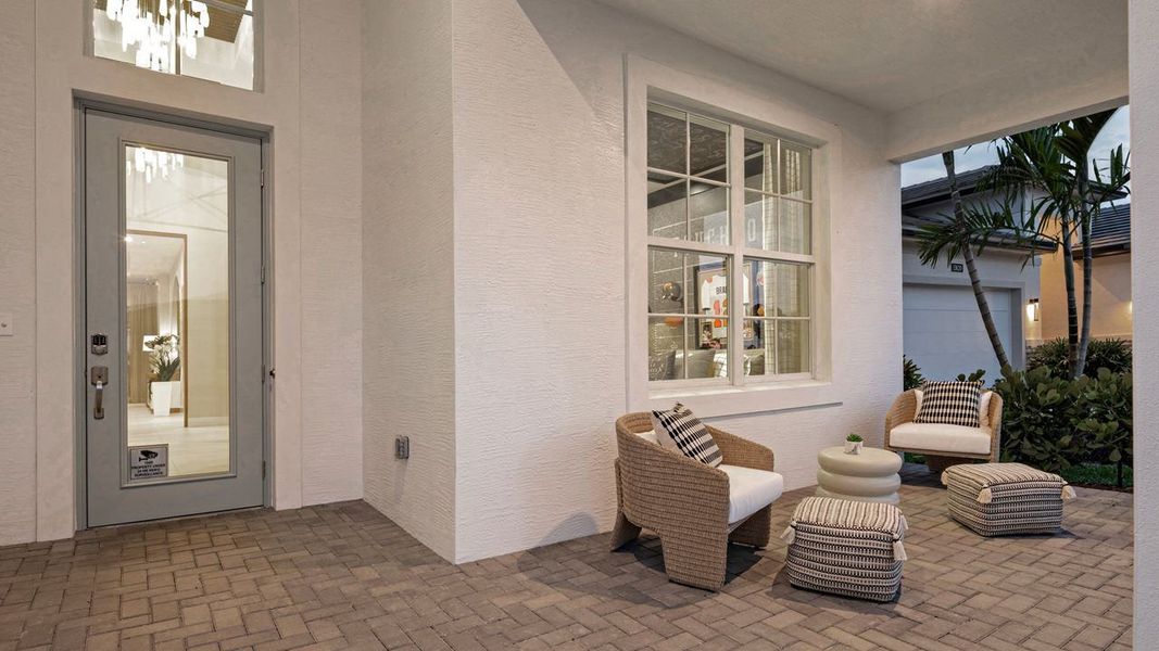 Representative exterior details of a home built from the Paige by Kolter Homes in L'Ambiance at Avenir, Palm Beach Gardens (Image 4).