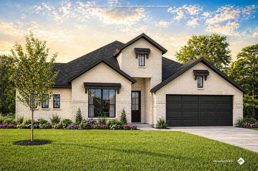 Front exterior of a new home in Hayes Crossing, Midlothian, TX, highlighting curb appeal (Image 21).