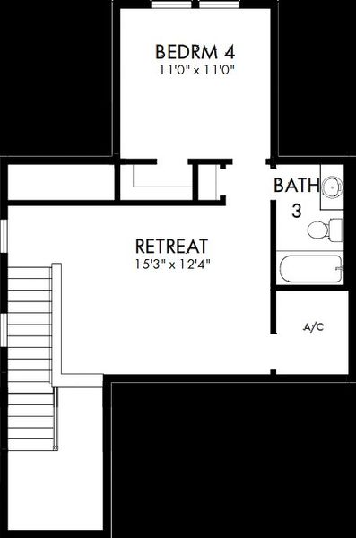 2D floor plan layout of this home in Reserve at Park Row, Houston, TX (Image 4).