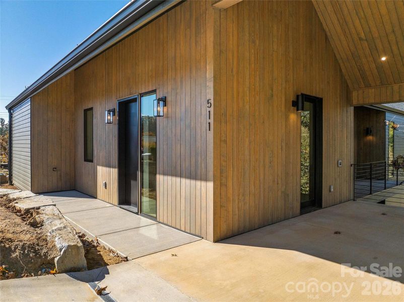 Exterior details and patio area of a home in , Asheville (Image 2).
