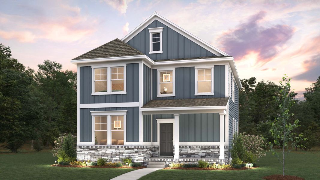 Front exterior of a new home in Shepherd's Farm, Mooresville, NC, highlighting curb appeal (Image 1). Front exterior of a new home in Shepherd's Farm, Mooresville, NC, highlighting curb appeal (Image 1).