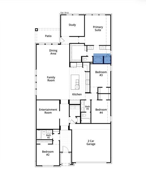 2D floor plan layout for the Kingston by Highland Homes in Monterra, Rockwall, TX (Image 5). 2D floor plan layout for the Kingston by Highland Homes in Monterra, Rockwall, TX (Image 5).