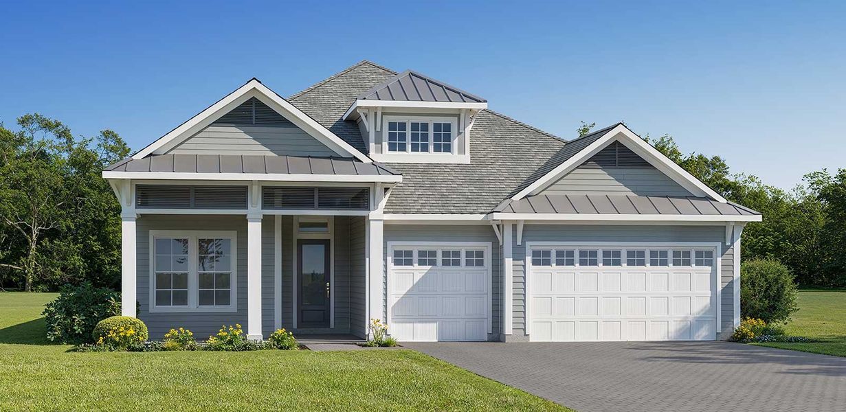 Representative exterior photo of a completed home built from the Mason - Hidden Creek by MasterCraft Builder Group in SilverLeaf, St. Augustine, FL (Image 6).