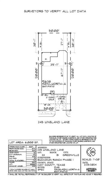 Plot plan of home on the lot with dinensions