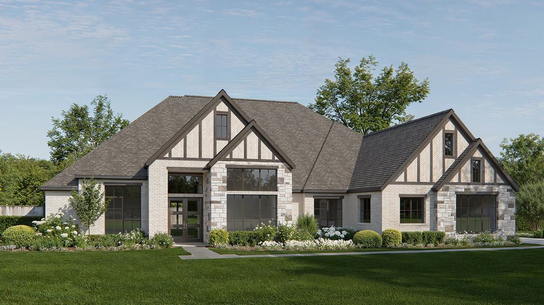 Representative exterior photo of a completed home built from the 4594A by Perry Homes in Bristol Valley 1 Acre, Rockwall, TX (Image 2). Representative exterior photo of a completed home built from the 4594A by Perry Homes in Bristol Valley 1 Acre, Rockwall, TX (Image 2).