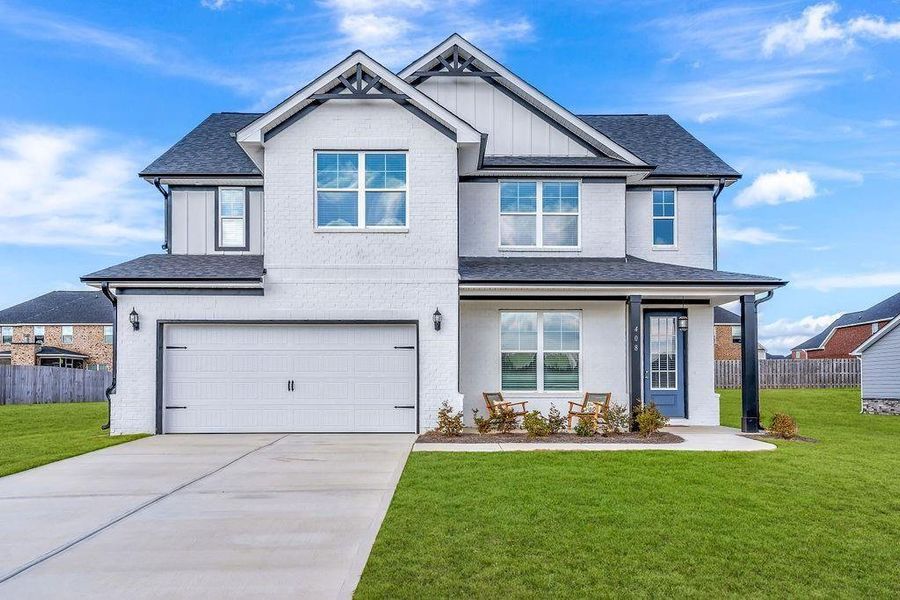 Front exterior of a new home in , Commerce, GA, highlighting curb appeal (Image 1). Front exterior of a new home in , Commerce, GA, highlighting curb appeal (Image 1).