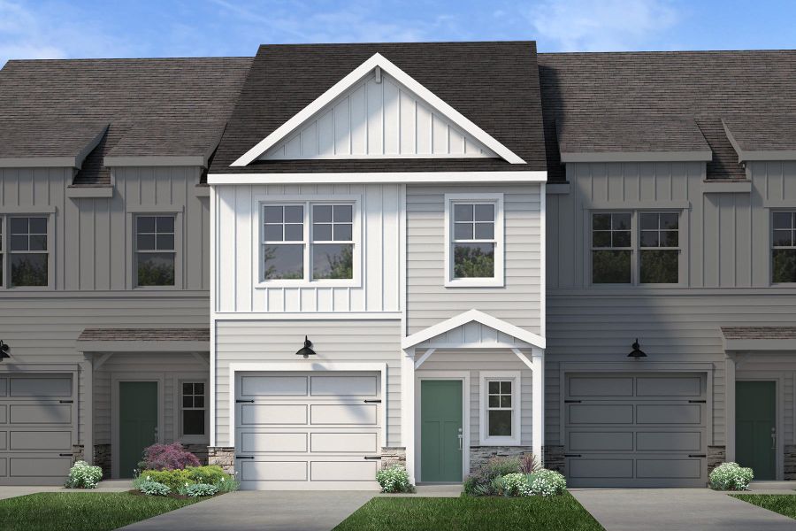 Front exterior of a new home in Reidville Town Center, Reidville, SC, highlighting curb appeal (Image 1).