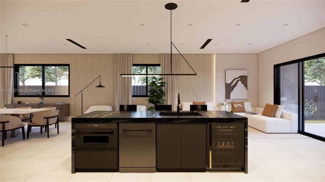 Furnished interior view inside a new home in , Miami (Image 13).