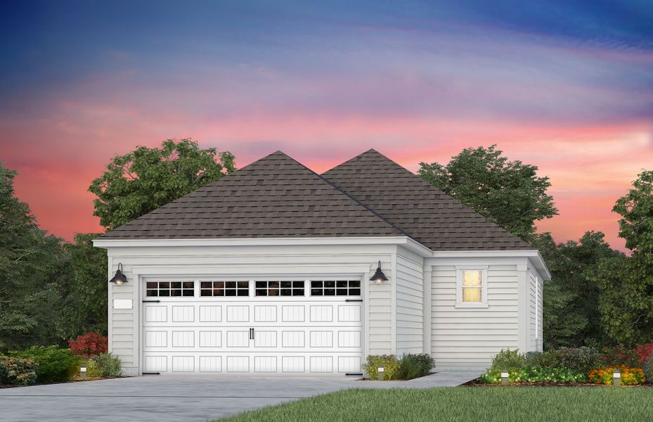 Representative exterior photo of a completed home built from the Alpine - Passport by Del Webb in Carolina Overlook, Clayton, NC (Image 19). Representative exterior photo of a completed home built from the Alpine - Passport by Del Webb in Carolina Overlook, Clayton, NC (Image 19).