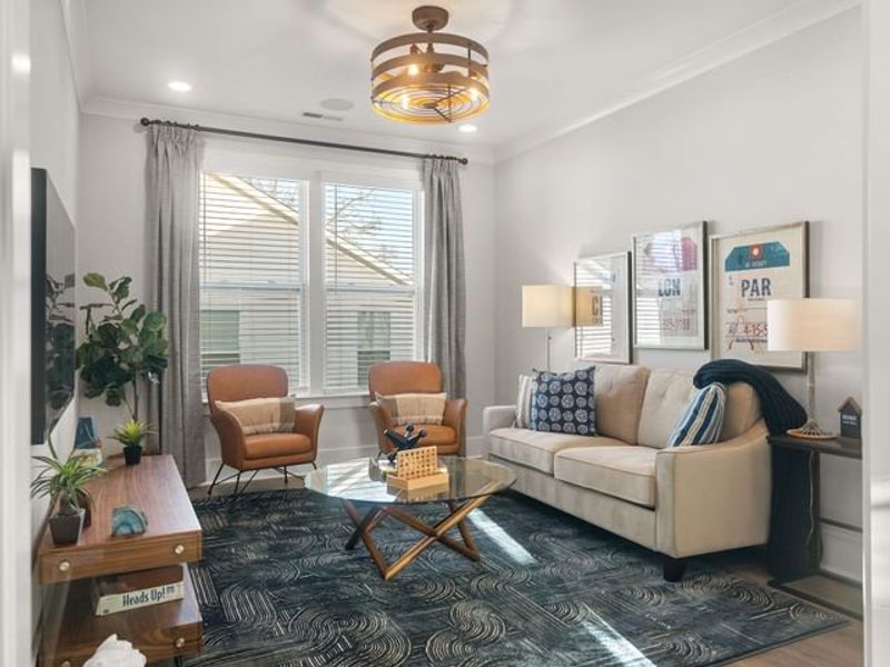 Representative furnished interior of a home built from the Charlotte II by True Homes in Colvin Park, Rock Hill (Image 19).