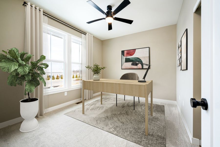 Representative furnished interior of a home built from the Morgan by Fischer Homes in Easton Park, Dallas (Image 4).