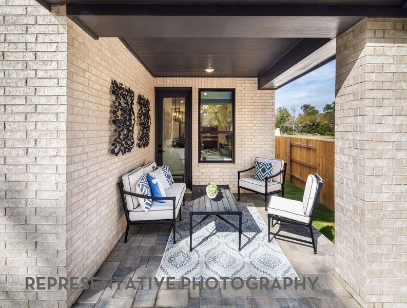 Exterior details and patio area of a home in Easton Park, Austin (Image 2).